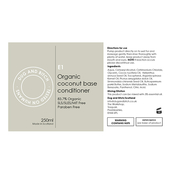 E1 - Organic Coconut Base Conditioner.